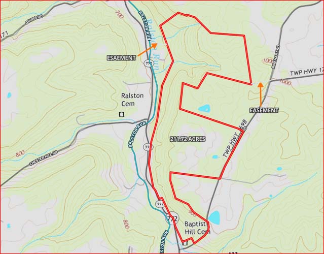 Rolling wooded terrain with wildlife habitat features