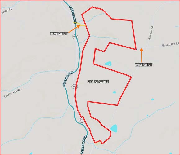 Forest trail suitable for walking or ATV use
