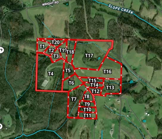 Recreational tract with cabin and ready hunting setup