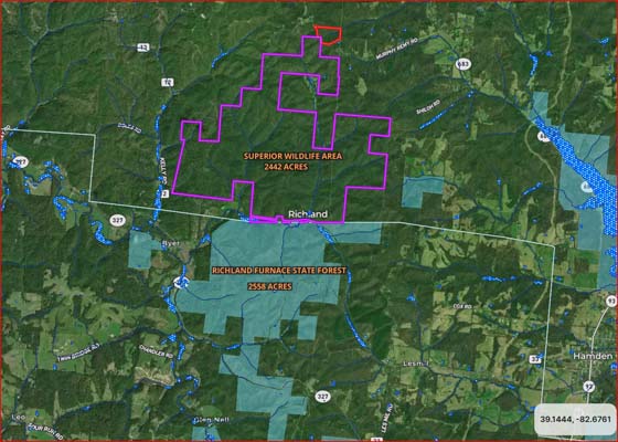 Vinton County Ohio 36 acre wooded tract with road frontage
