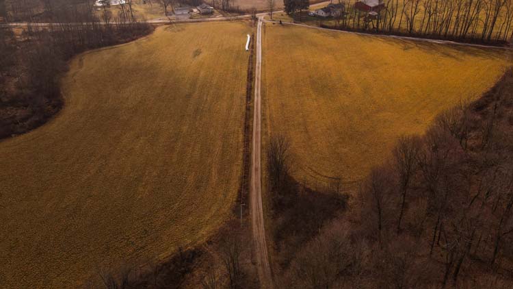 Ridge view across 42 acre farm