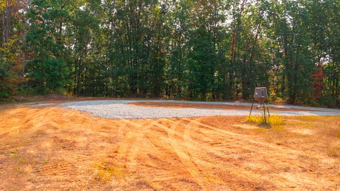 Interior trail leading toward multiple build sites