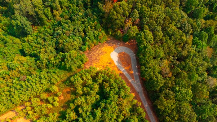Freshly graveled driveway with excellent drainage