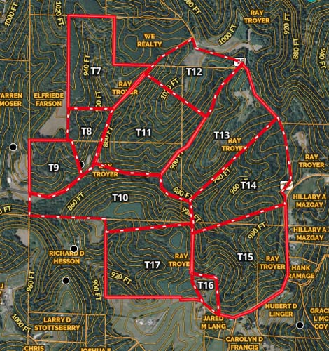 Private recreational and hunting land in Jackson Township