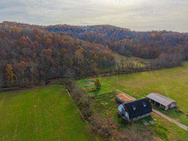 Open field ideal for equipment staging