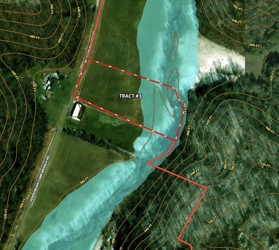 Rural property layout showcasing open ground and timber edge