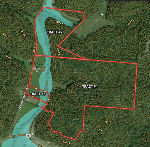 Building site outside floodplain with utilities accessible from the road