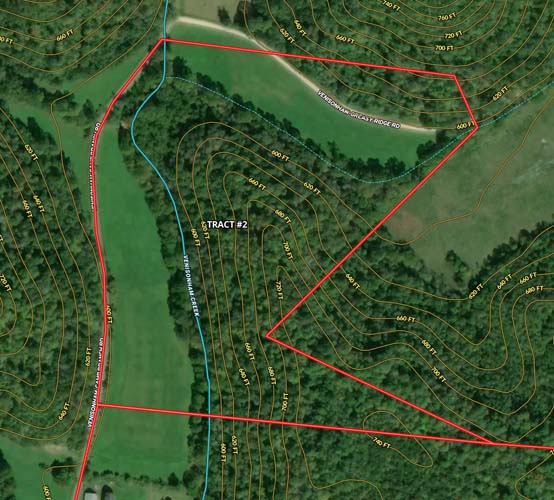 Rolling wooded hillside terrain