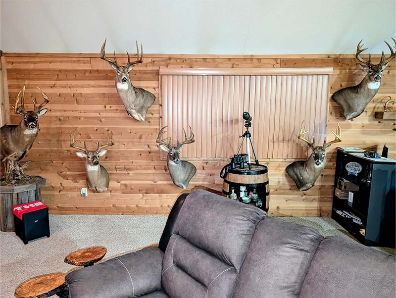 Craig Kelley rustic man cave hunting lodge interior