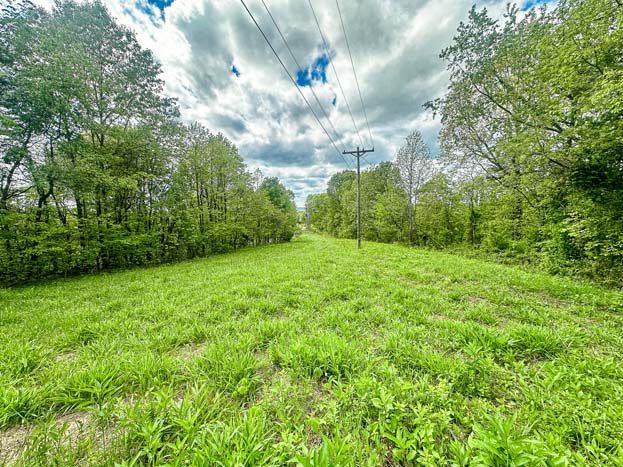 wide-angle of property entrance – Whitetail hunting land in Gallia County near Wayne National Forest, Tract 1